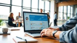 Rent LinkedIn Account services showcased by a professional working on a laptop.