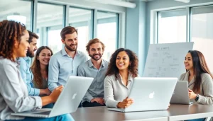 Engaged professionals at https://www.careersprints.com collaborating in a vibrant learning setting.