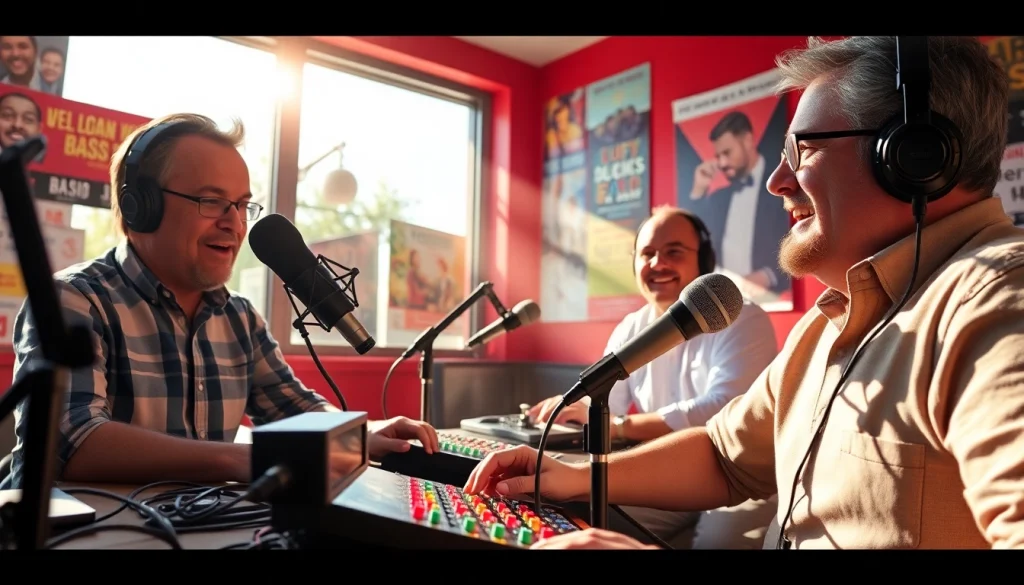 Listeners tuning into hometownstation.com as hosts engage in lively broadcast.