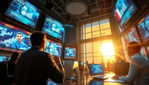 Latest UAE news highlights in a modern newsroom with journalists and digital screens.