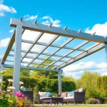 Enhance your garden with a modern steel pergola, providing stylish outdoor living and relaxation.