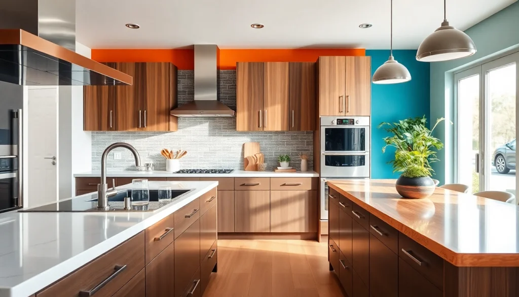 Engaging kitchen interior illustrating home renovation aesthetics with modern design elements.