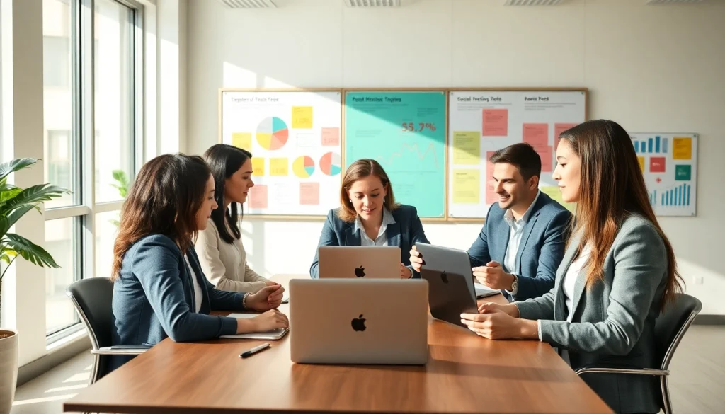 Boost social media engagement strategies showcased in a modern office setup at https://boost-social-media.com.