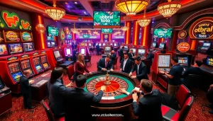 Experience thrilling gambling action at a vibrant casino setting featuring obral toto slot machines.