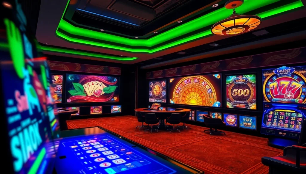 Interactive gaming interface of GG88 online casino showcasing various games and vibrant design.