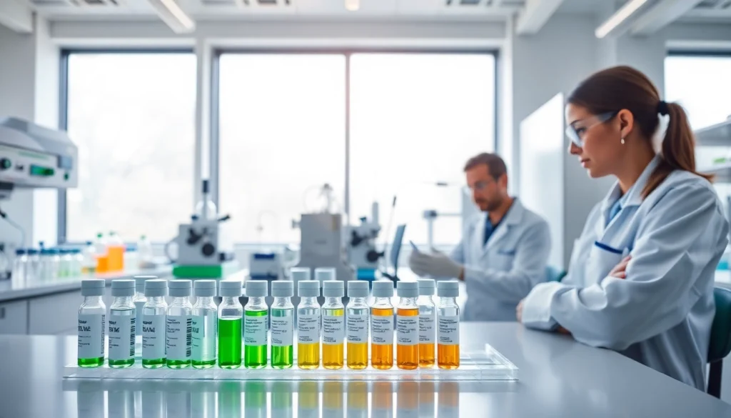 Researching lab grade peptides for research in a professional lab environment