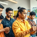 Students actively learning at trade schools in Southern California, engaging in hands-on training.