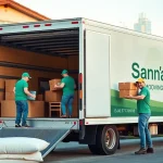 San Diego Moving and Storage: Professional movers packing items at a residential location.