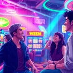 Kode4d gaming platform featuring vibrant slot games and joyful players