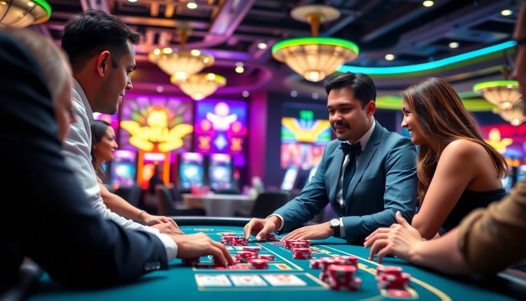 Engage with the best online casinos in Canada featuring vibrant gaming scenes and elegant tables.