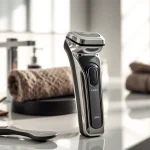 Showcasing the laifen p3 pro electric shaver's sleek design and premium features on a stylish grooming table.