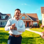 Showcase of Real Estate home with a real estate agent in a vibrant neighborhood.