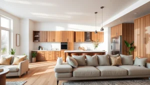 Transform your space with vibrant home renovation showcasing a modern kitchen environment.