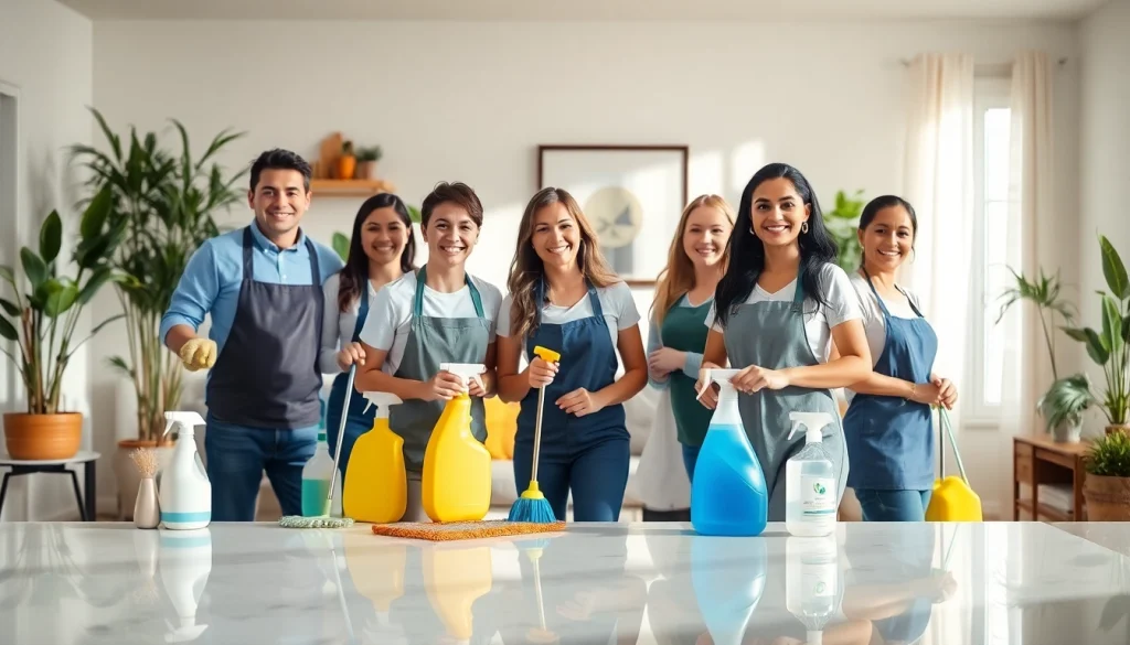 Team providing exceptional Cleaning service in a bright home with eco-friendly products.