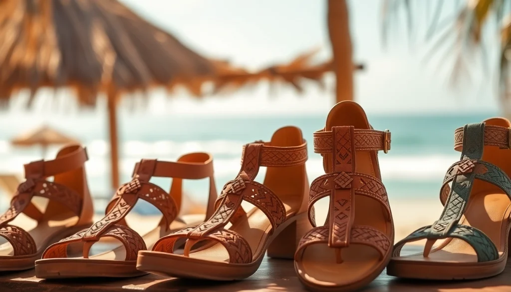 Aperçu des sandales huarachepaschers.fr dans un cadre estival, mettant en avant leur artisanat unique.