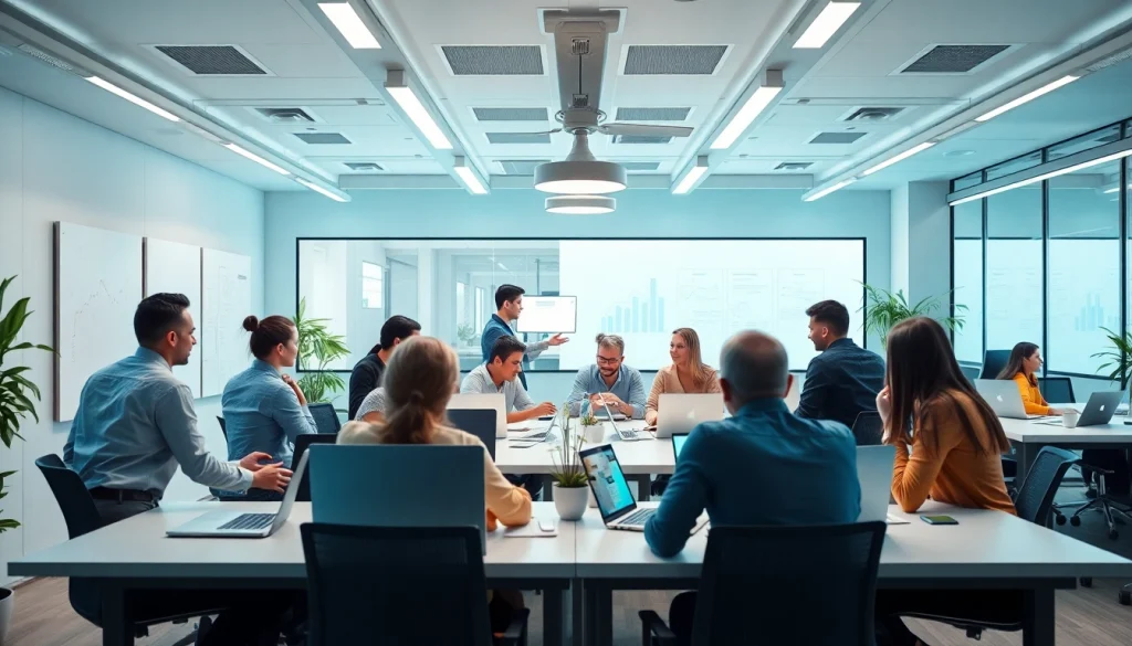 Innovative workspace at techeslabs.wiki showcasing teamwork and technology.