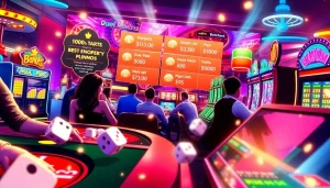 Engaging casino environment with https://duel-rewards.com promotional elements showcasing gaming excitement.