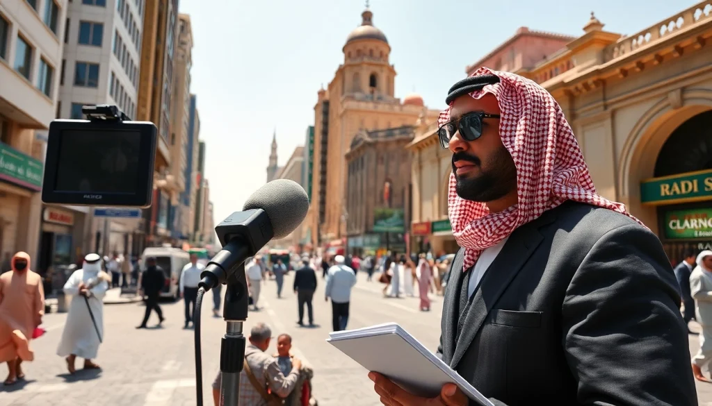 تغطية أخباريّة لموقع saudiwadi.com في بيئة مزدحمة تعكس الحياة اليومية.