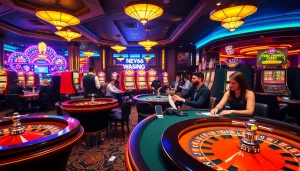 Experience the thrill of New66 as players engage with dynamic casino games and poker tables.