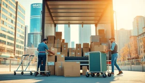 Office Relocation Wollongong team efficiently packing office supplies into a moving truck.