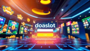 Engaging digital interface for doaslot login showcasing vibrant slot game visuals and user interaction.