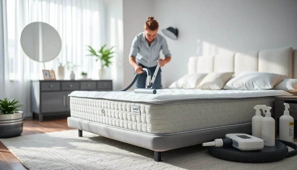 Efficient mattress cleaning Dubai by a professional, ensuring a hygienic and fresh sleep environment.