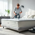 Efficient mattress cleaning Dubai by a professional, ensuring a hygienic and fresh sleep environment.