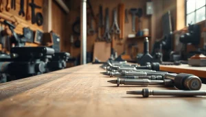 Custom shearing edmonton tools displayed in a workshop highlighting craftsmanship and precision.