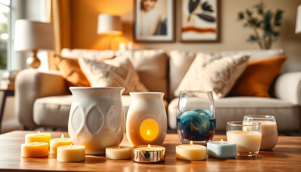 Showcasing a ceramic scent warmer from https://www.scentswarmers.com in a cozy living room setting.