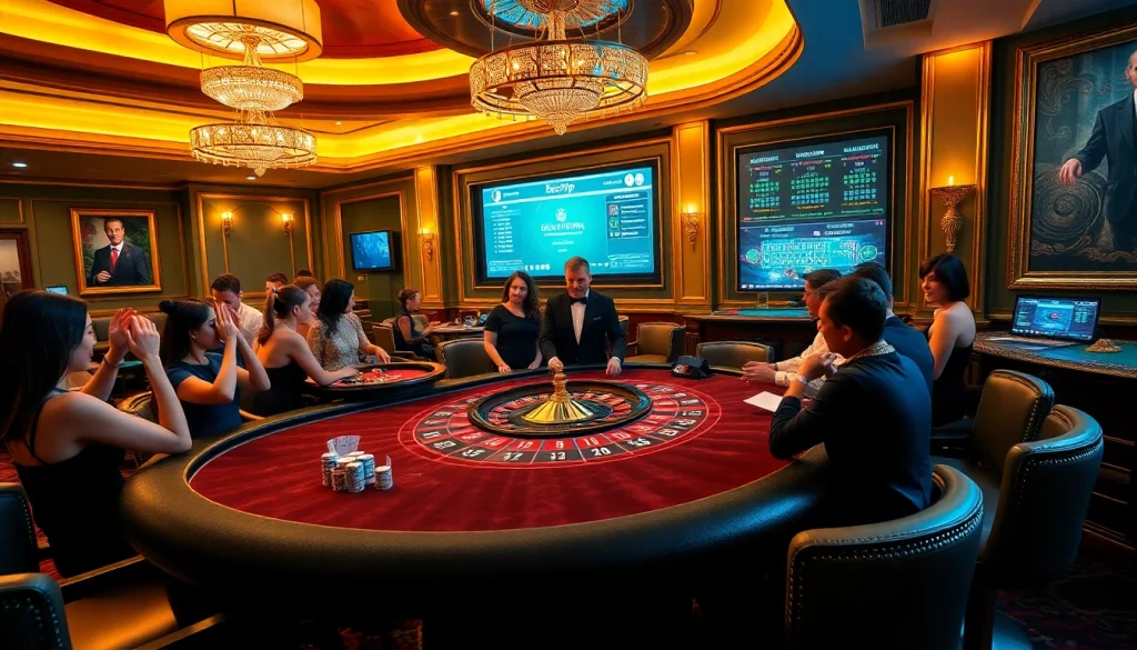 Bàn poker Betvip được bao quanh bởi người chơi, đắm chìm trong một trải nghiệm chơi game đầy phấn khích.