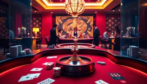 Experience the thrill of gaming at VN88 with a luxurious casino table setup.