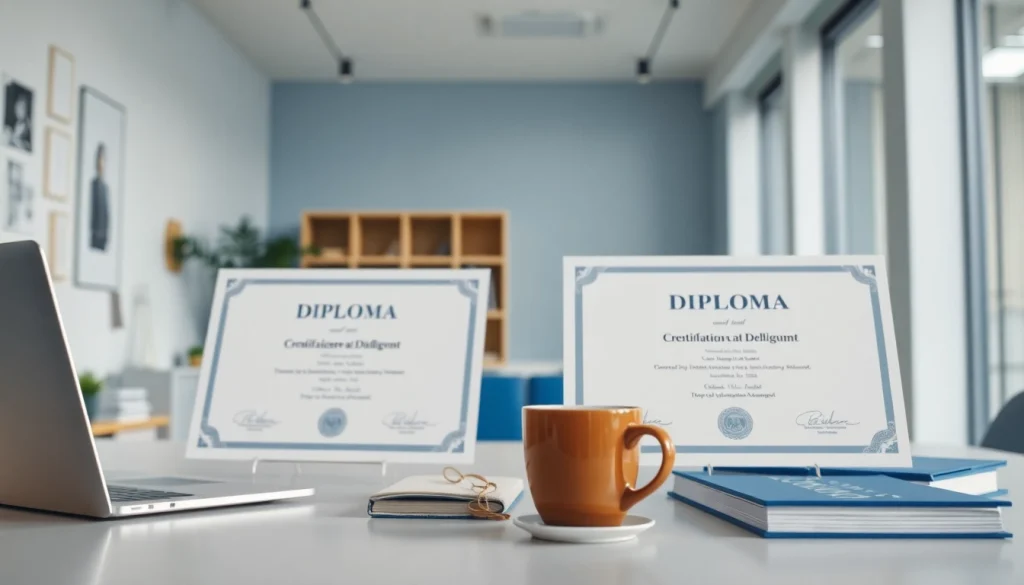 hbo Diploma kopen in a professional setting with diplomas on display