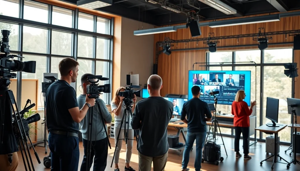 Video Production Company Phoenix team collaborating in a professional studio environment.