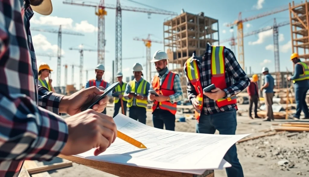 Careers in construction show professionals collaborating effectively on a building site.