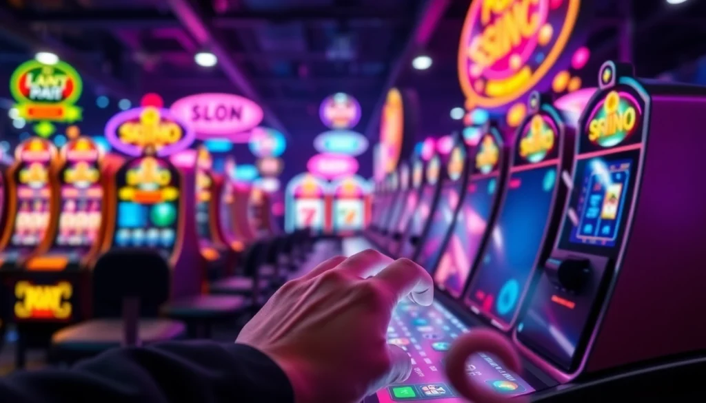 Menampilkan slot deposit 1000 di setup gaming profesional dengan latar belakang lampu neon.