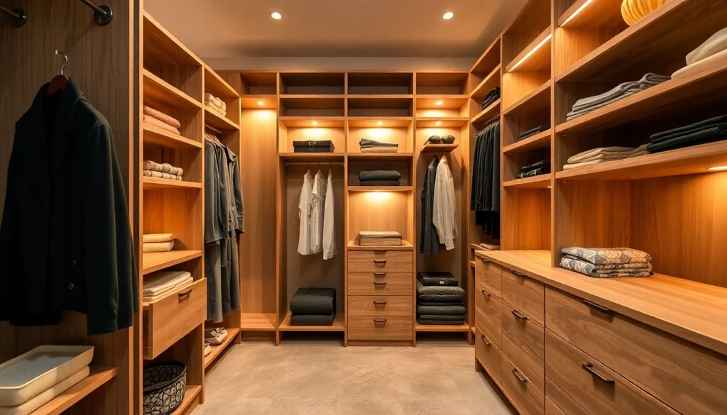 Closets designed for maximum organization and style, showcasing customized shelving and storage solutions.