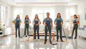Showcasing a cleaning service professional sanitizing a home environment with a friendly demeanor.