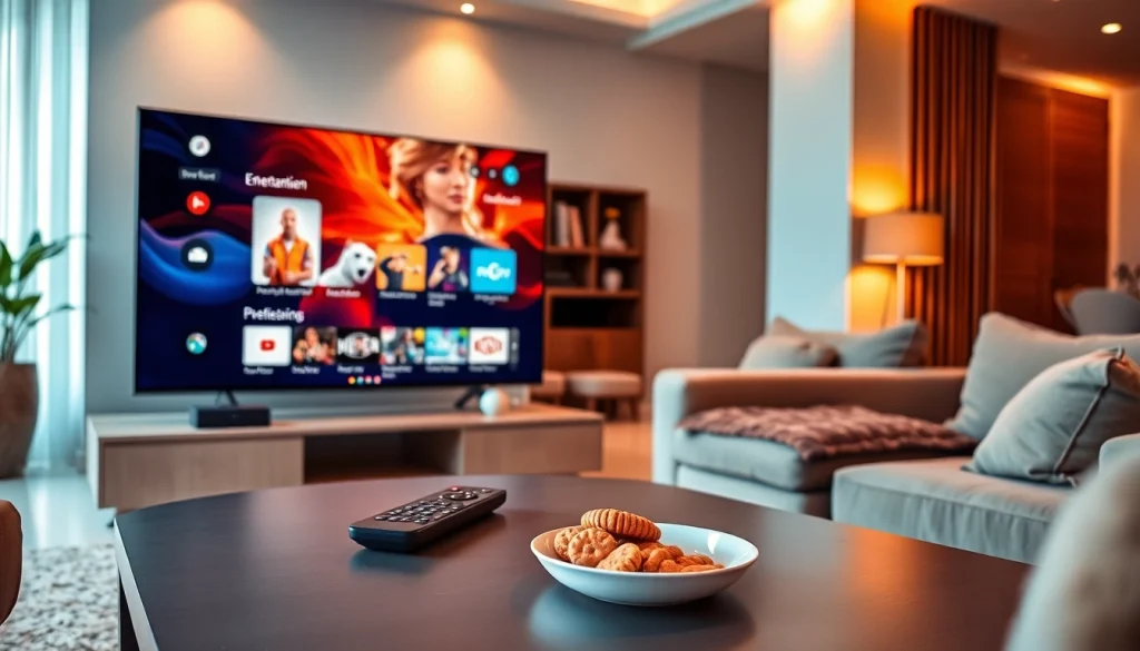 Stream live entertainment on https://bosstv.ca with a cozy IPTV setup in a modern living room.