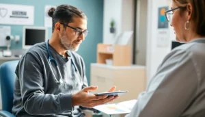 Engaging consultation at https://tweestedenziekenhuis.nl showing a doctor assisting a patient.