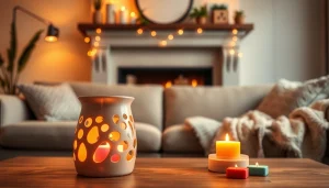 Experience comfort at https://www.scentswarmers.com with a vibrant wax warmer creating a cozy atmosphere.