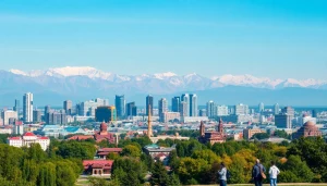 Experience Almaty, Kazakhstan through beautiful scenic views of its vibrant city and stunning mountains.