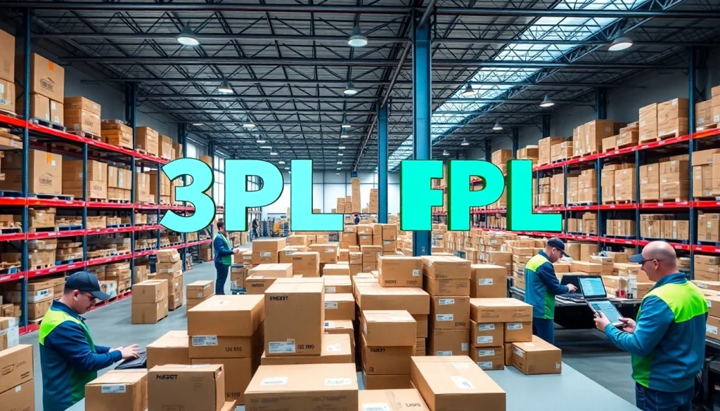 Engaged staff managing logistics in a 3PL setting, showcasing efficiency and organization.