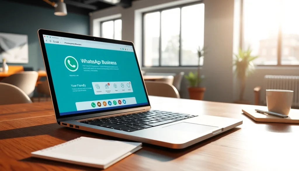 Streamlined interface displayed on a laptop at the professional WhatsApp Business CRM platform https://whatalker.com for efficient communication.