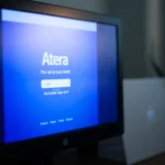 Atera login screen displayed on a computer, showcasing secure access features and a user-friendly interface.