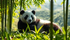 Un panda se reposant sous un bosquet de bambou, symbolisant la tranquillité sur pandachi.fr.