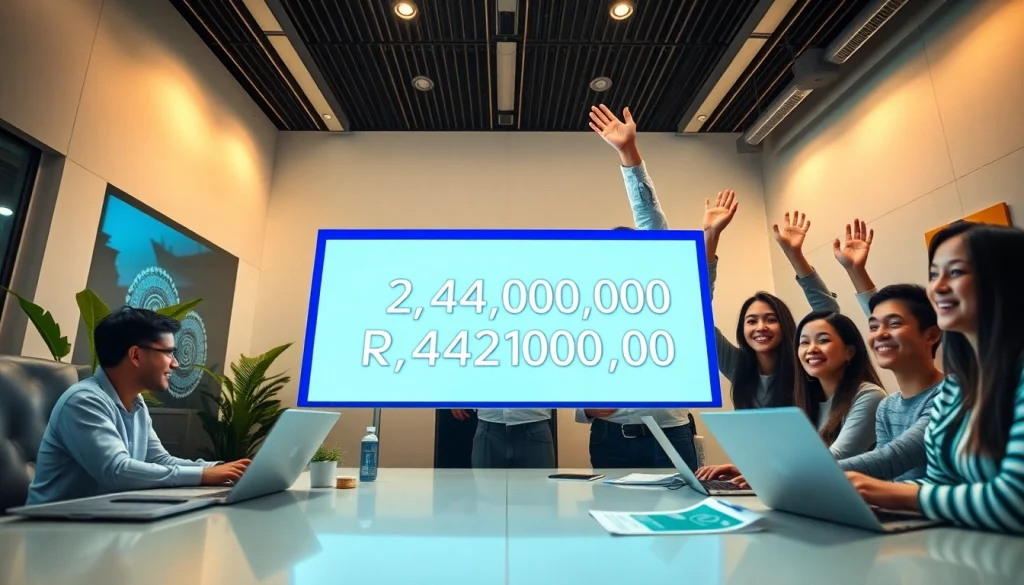 BOX138 showcases a successful financial withdrawal celebration in a modern, professional setting.