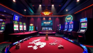 Experience the excitement of Nhà cái DOLA789 with vibrant casino tables and thrilling games.