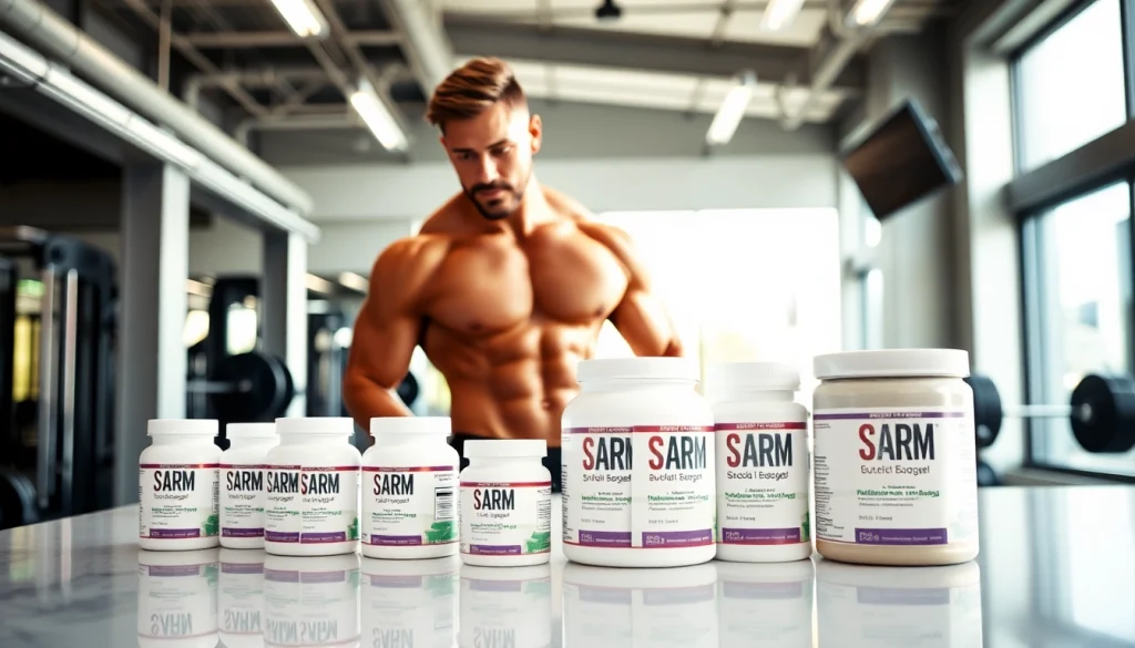 Buy sarms uk showcased in a modern gym setting with a vibrant atmosphere.
