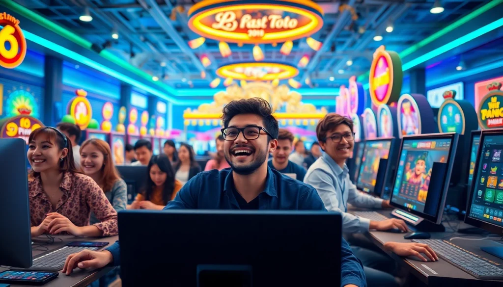 Petani toto bermain game online dengan penuh semangat dan keceriaan.