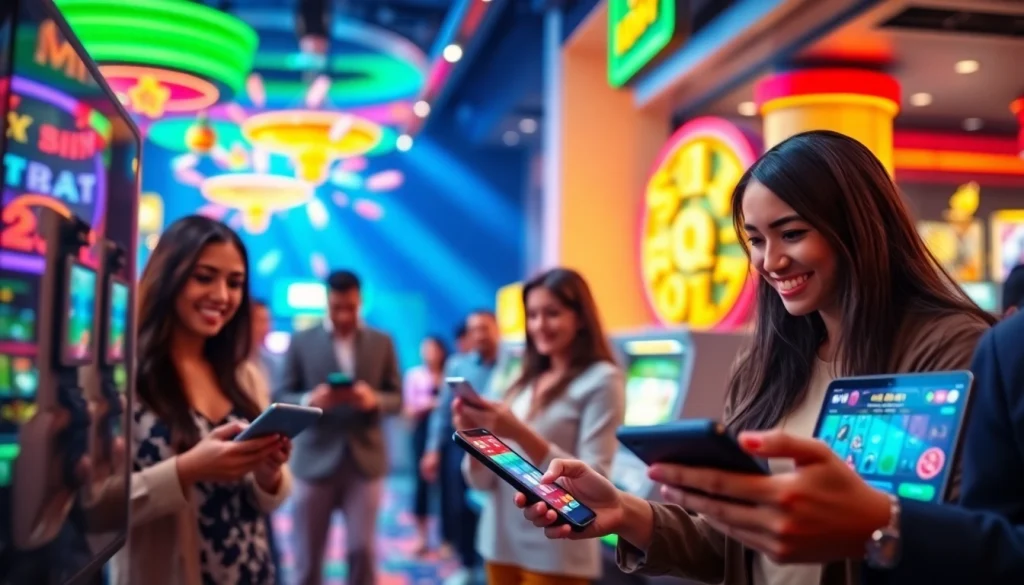 Engaging scene illustrating Canada casinos online with diverse players enjoying thrilling games.